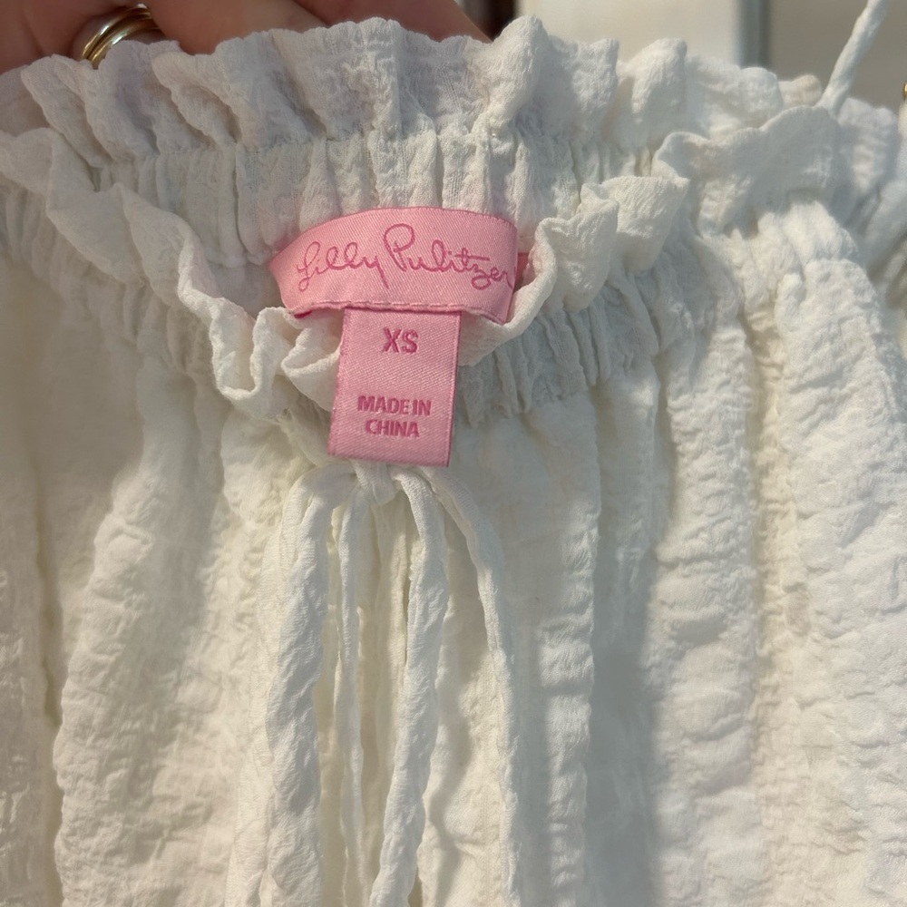 Lilly Pulitzer White Textured Shell Tank Top - Picture 4 of 6